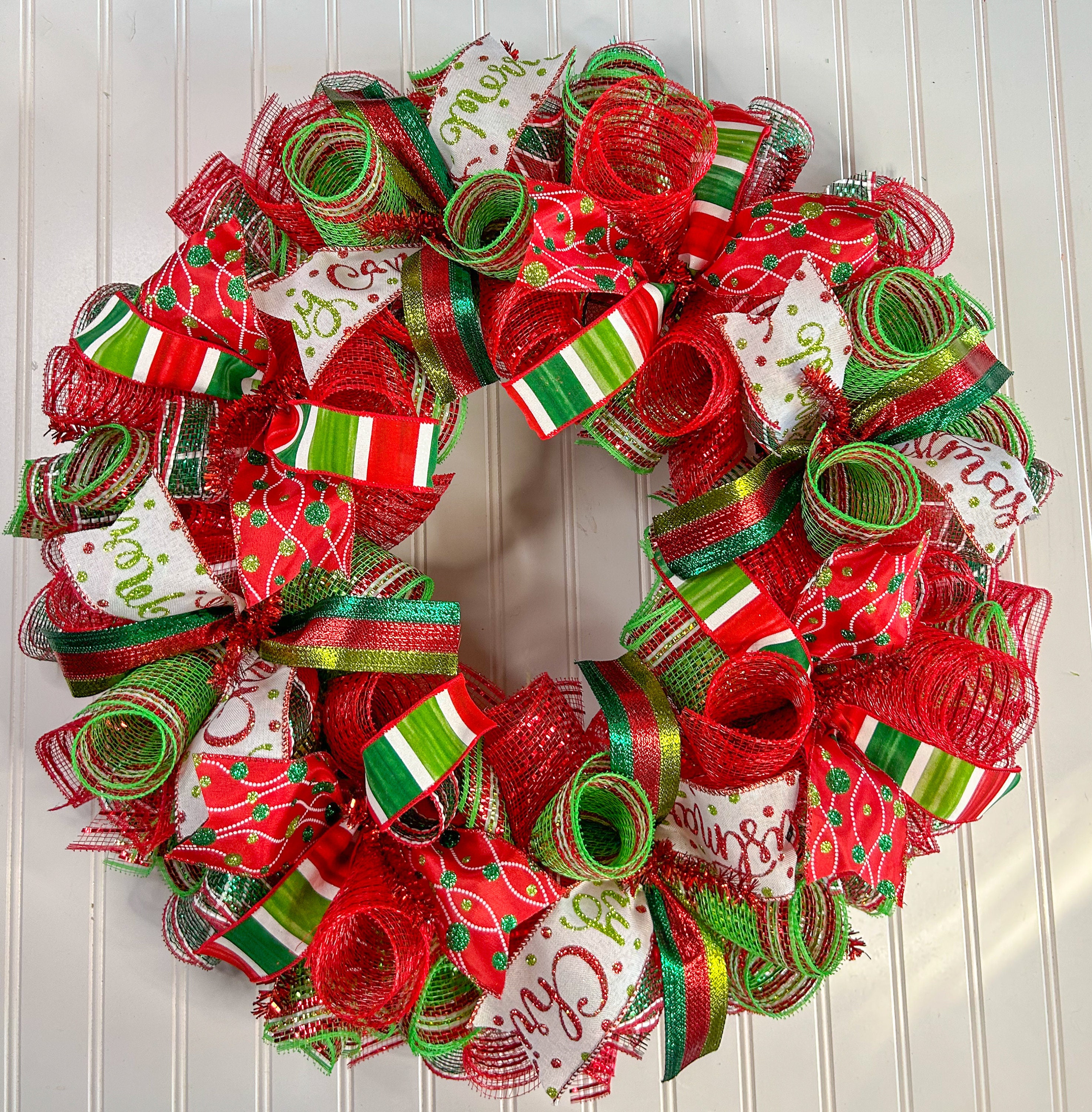 Christmas Wreath - Holiday Wreath - Red and Green Christmas Decor ...