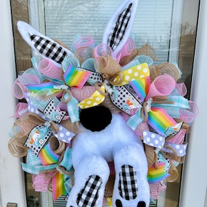 Easter Bunny Wreath, Easter Wreath, Easter Decorations , Easter Decor, Easter Swags, Door Decor, bunny butt wreath for front door