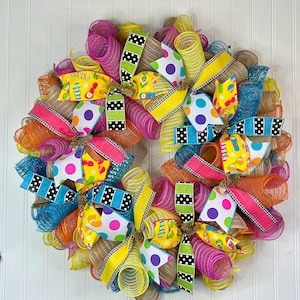 Everyday summer wreath, colorful summer door wreath, summer wreaths for front door, spring decor, summer wreath, summer decor, door hanger