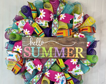 Summer wreaths for front door, summer wreath, summer decor, summer door hanger, spring wreath, summer wreath, summer door wreath