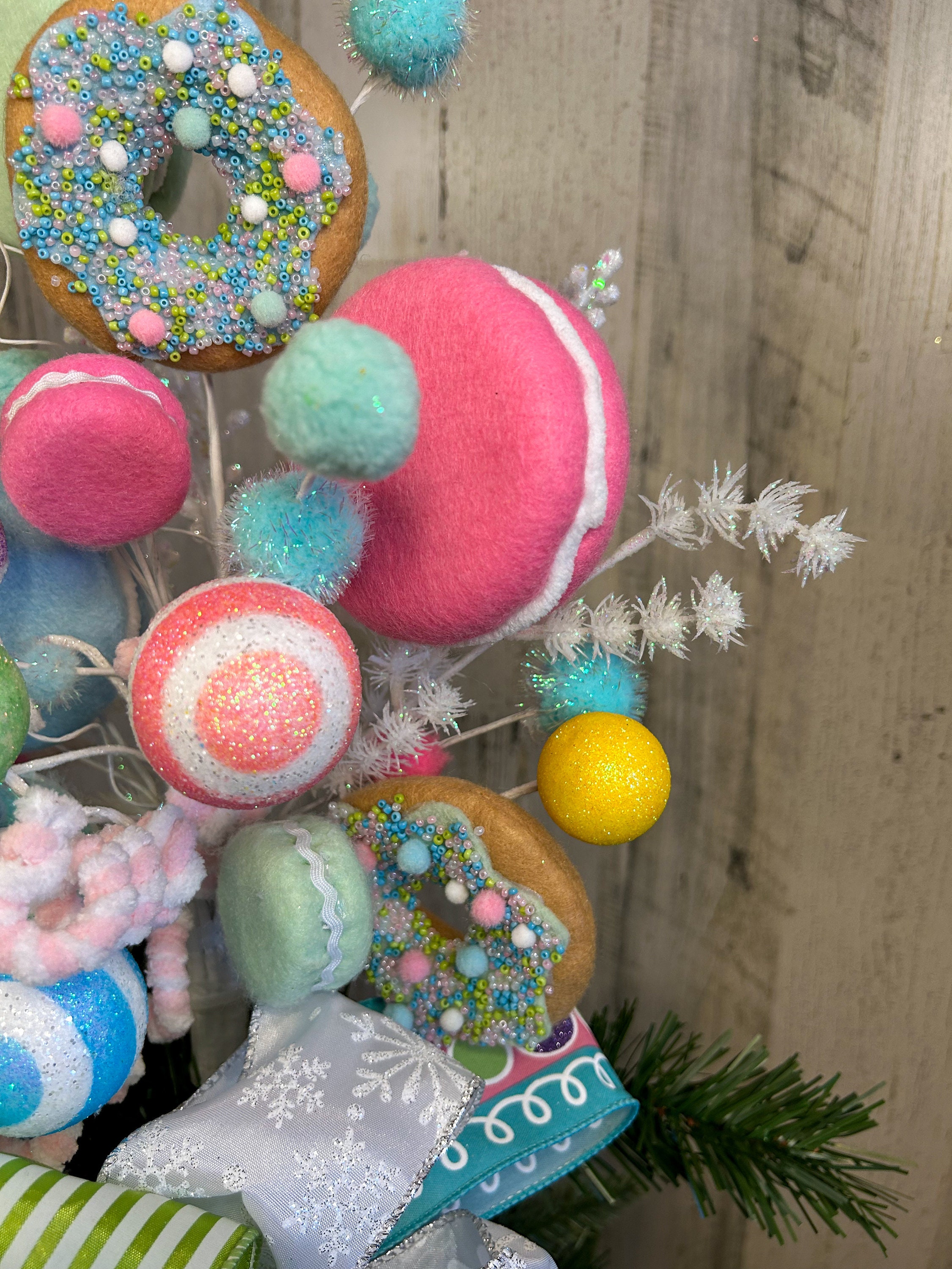 Pink Candyland Christmas Tree Topper, Pastel Candyland Decor, Candyland