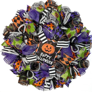 Halloween Wreath, Pumpkin, Wreath, Halloween Decor, Halloween Decorations , Halloween Door Decor