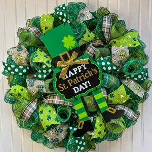 St Patrick’s day wreath, St. Patrick’s day wreath, leprechaun  wreath, St. Patrick’s day front door wreath, st Patrick’s day decor