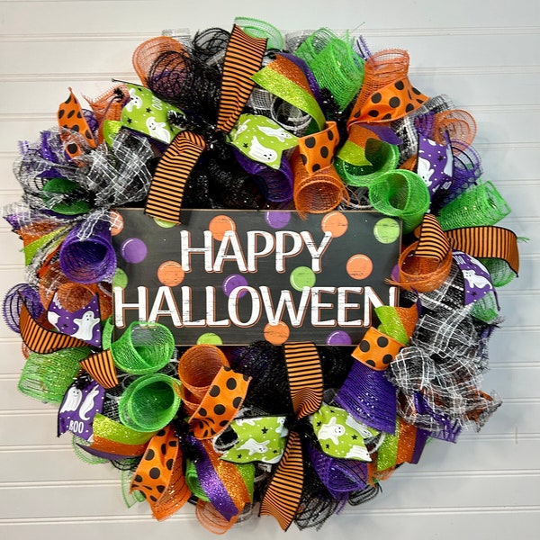 Halloween Wreath, Halloween Door Wreath, Halloween Front Door Wreath, Halloween, Halloween Decor, Halloween Door Wreaths, Halloween Wreaths