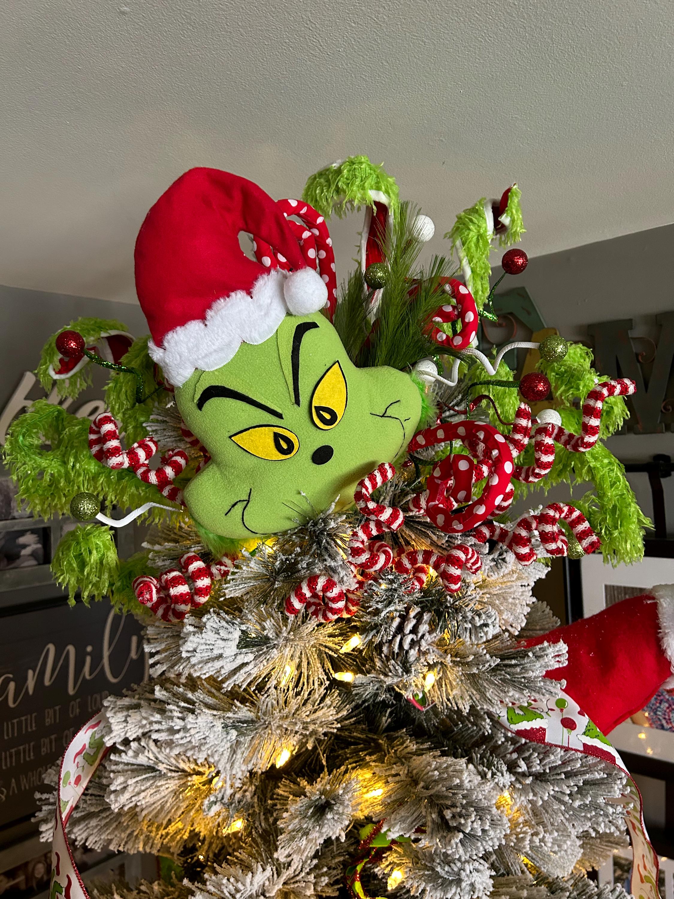 Extra Large Grinch Christmas Tree Topper: Whimsical Holiday Decor - Etsy