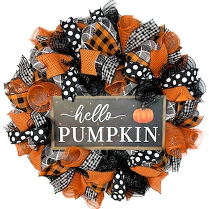 Halloween wreath, Halloween wreaths, fall wreath, fall wreaths, front door wreath, pumpkin wreath, orange and black wreath for front door