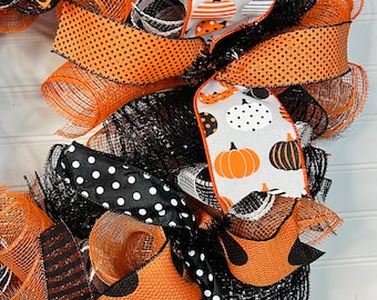 Halloween Garland - Whimsical Fall Pumpkin Mantle Decor