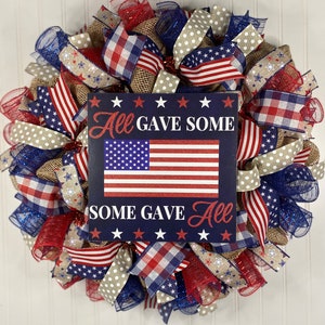Patriotic wreath, patriotic wreaths, mesh patriotic wreath, Memorial Day wreath, 4th of July wreaths for front door, July 4th wreath