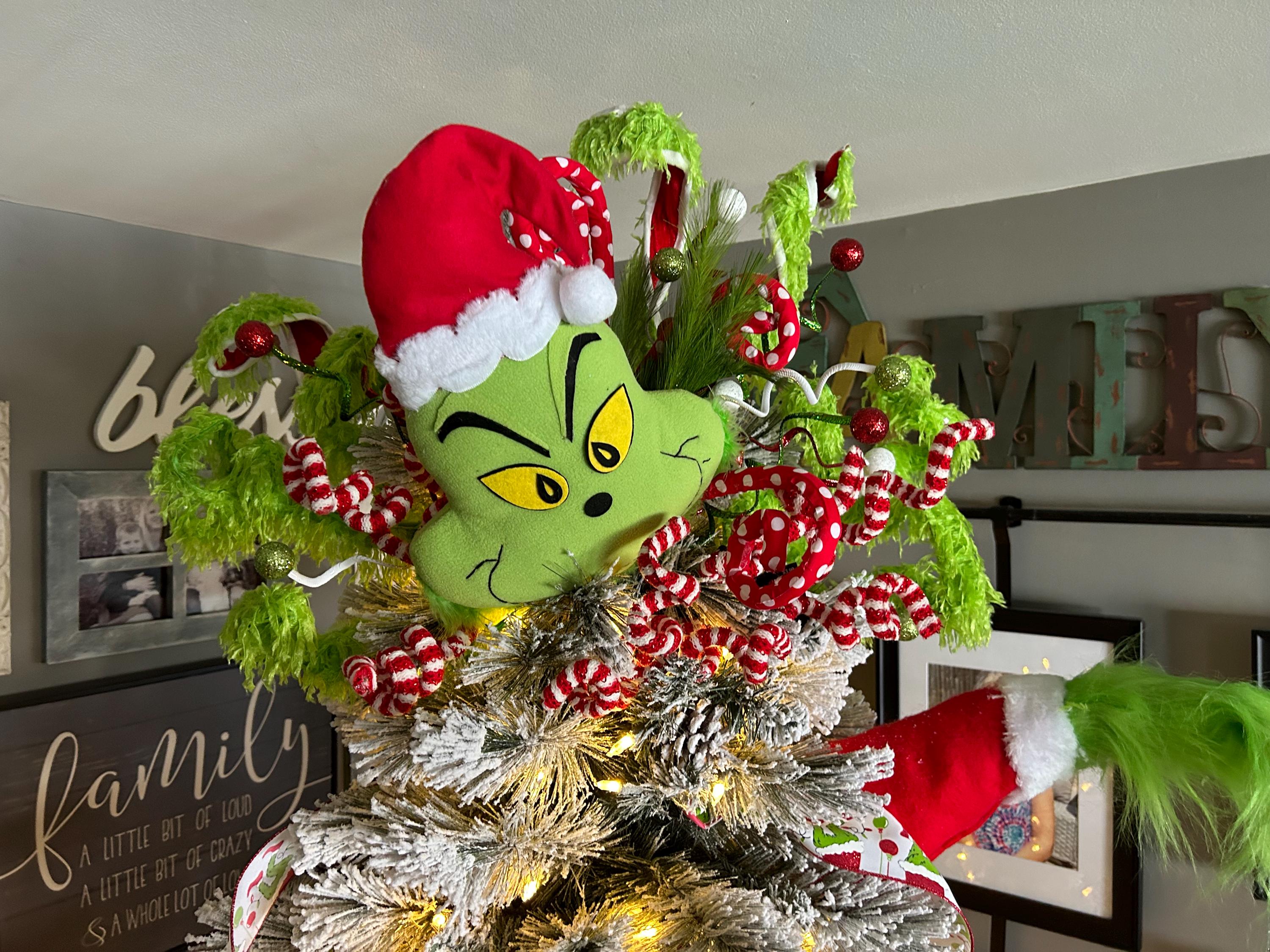 Extra Large Grinch Christmas Tree Topper: Whimsical Holiday Decor - Etsy