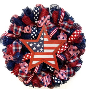 Summer wreath for front door, 4th of July wreath, Fourth of July wreath, wreath, wreaths, patriotic wreath for front door, patriotic decor