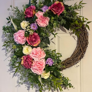 Floral Grapevine Wreath: Spring & Summer Front Door Decor