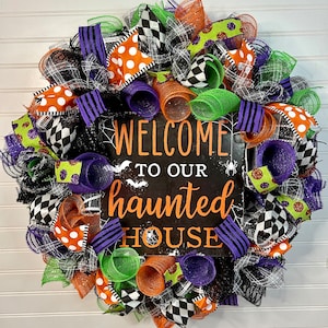 Halloween Wreath, Halloween Door Wreath, Halloween Front Door Wreath, Halloween, Halloween Decor, Halloween Door Wreaths, Halloween Wreaths