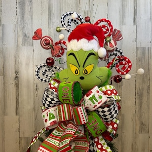 Extra Large Grinch Christmas Tree Topper: Whimsical Holiday Decor
