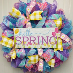 Hello Spring, spring wreath, Everyday Spring, Spring wreath for front door, Spring Decor, Easter wreath, Welcome Spring, Wreath