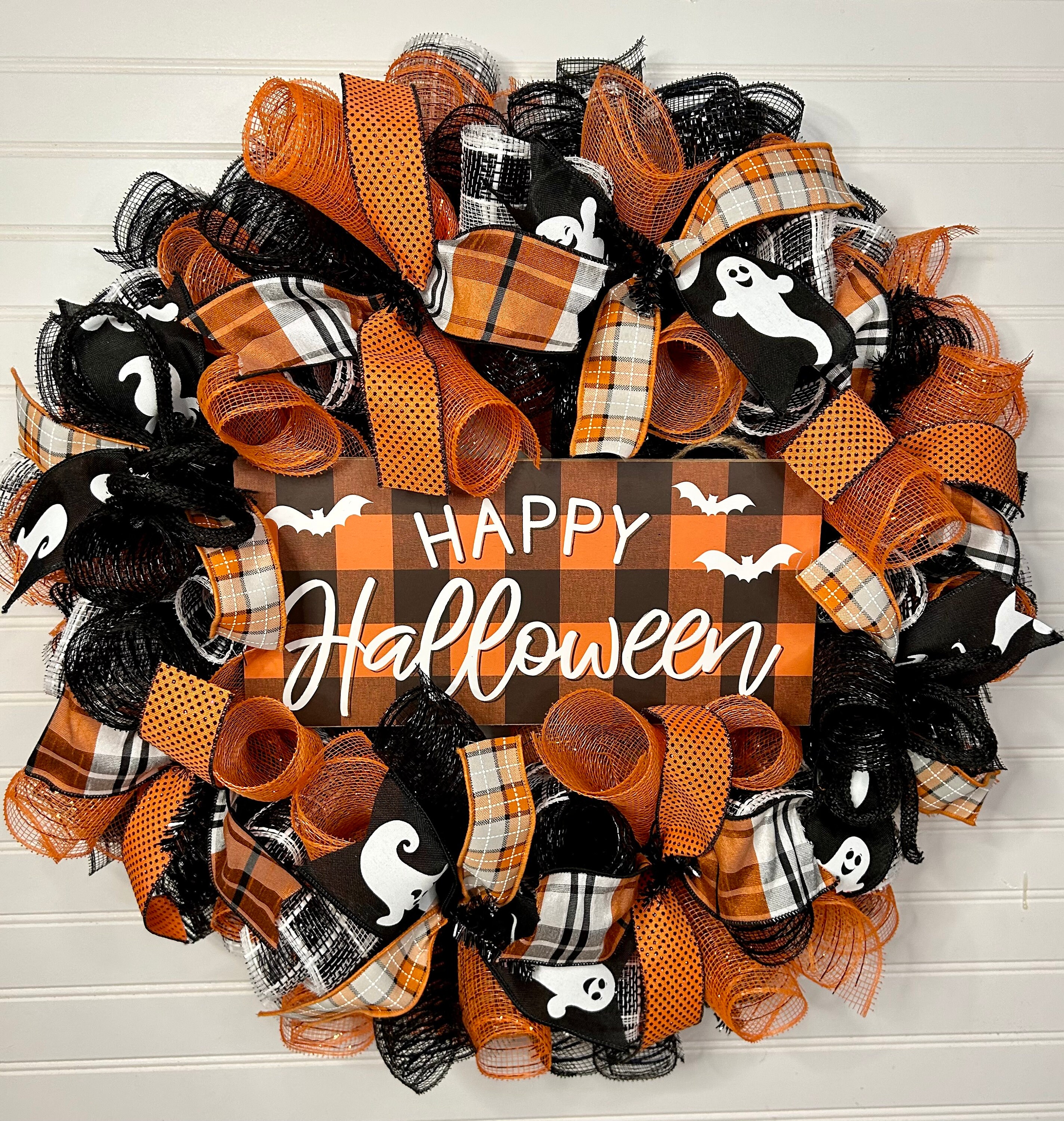 Happy Halloween Wreath, Halloween Wreath for Front Door. Door Wreath ...