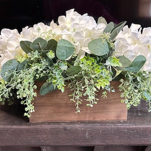 Hydrangea Centerpiece: Faux Floral Farmhouse Decor