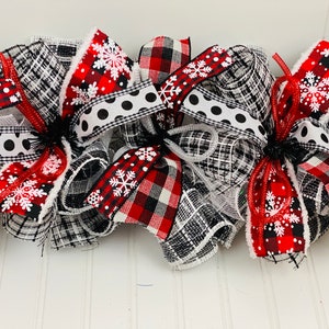 Winter Garland - Christmas Garland- mantle Garland - staircase Garland - Garland for door - Garland for mantle - Buffalo plaid Garland