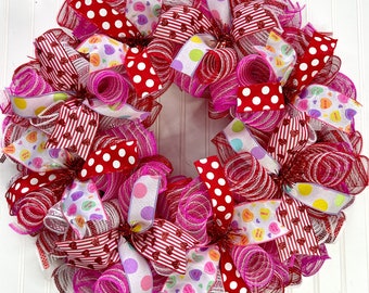 Valentines Wreath/Valentines Wreaths/Valentine's Wreath/Valentine's Wreaths/Red Pink Valentines Wreath/Valentine Wreaths/Valentine Wreath