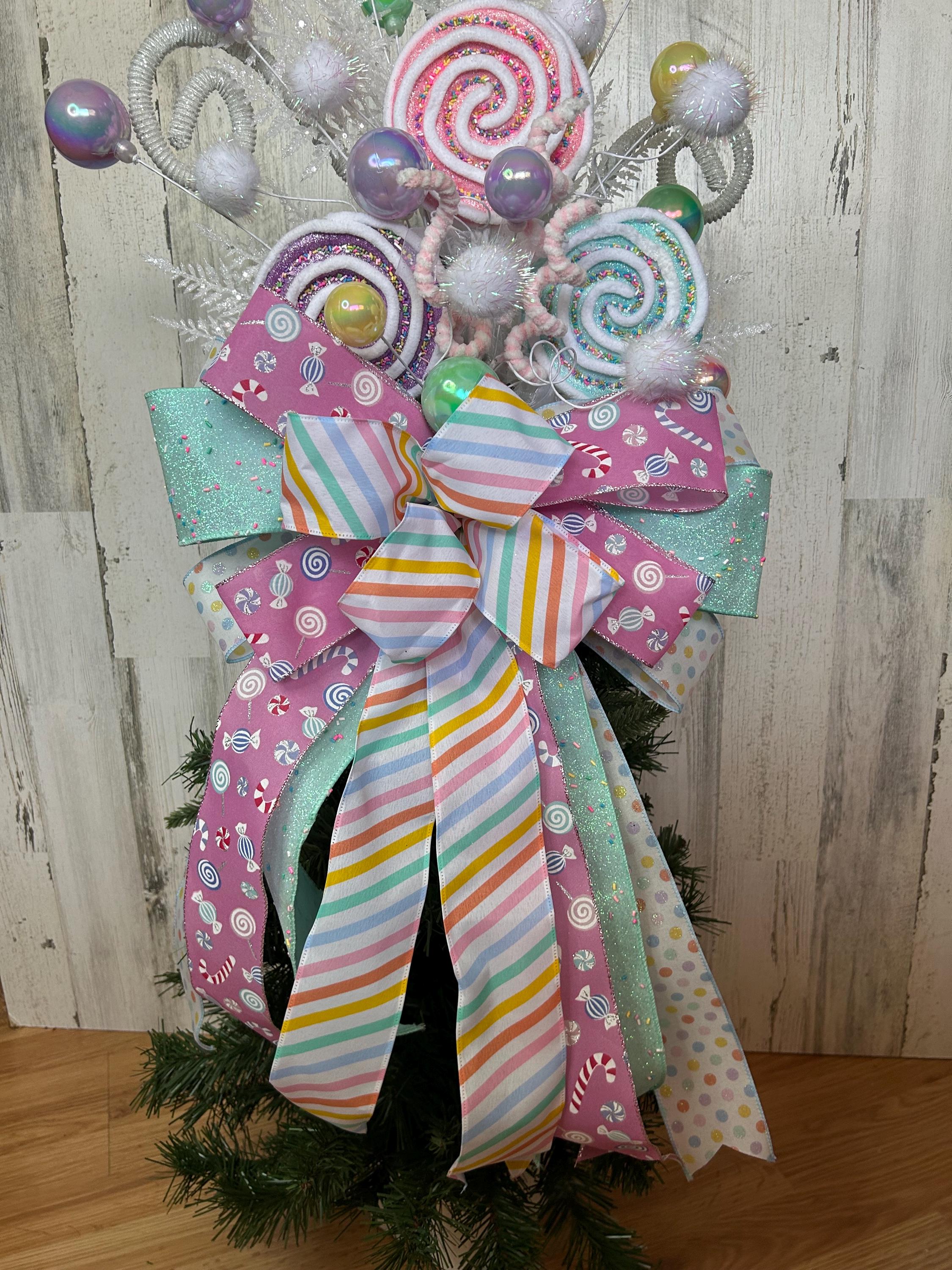 Pink Candy Christmas Tree Topper, Pastel Candyland Decor, Candyland ...