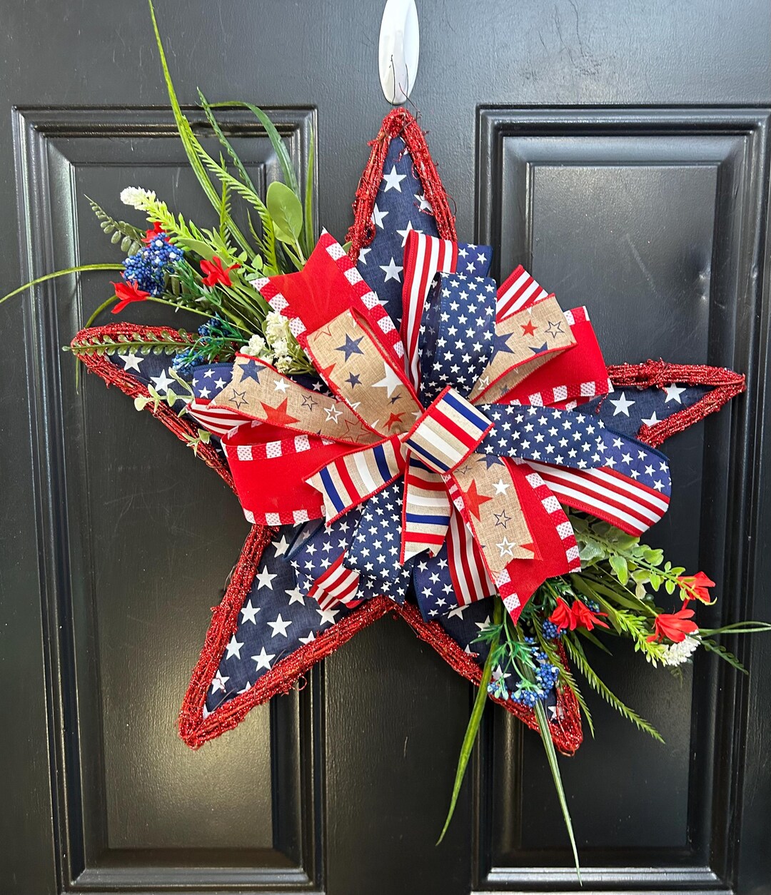 Red White Blue Wreath, 4th of July Wreath, Independence Day Decor ...