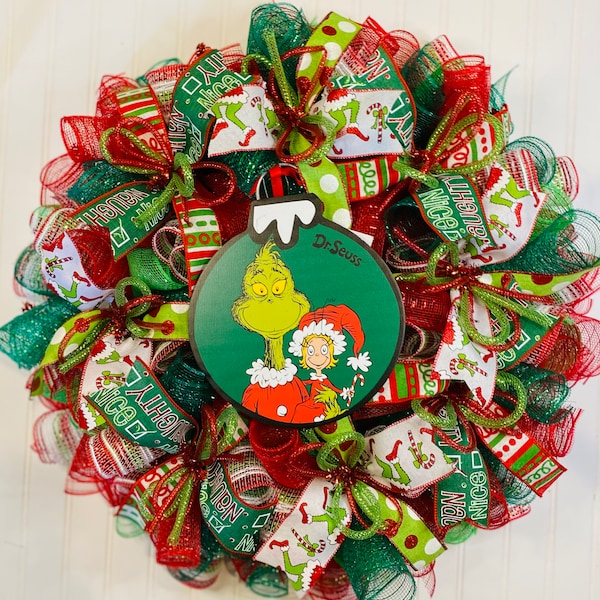 Grinch Wreath for Front Door Etsy
