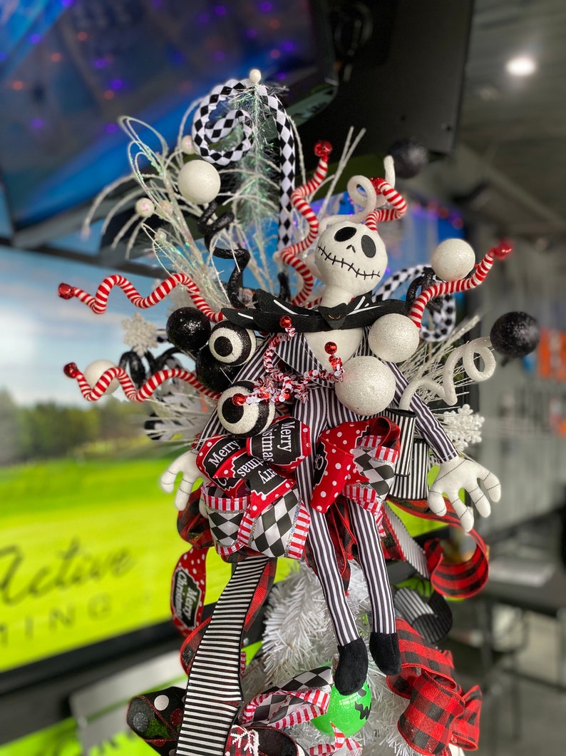 Nightmare Before Christmas Tree Topper Jack Skellington Tree Etsy