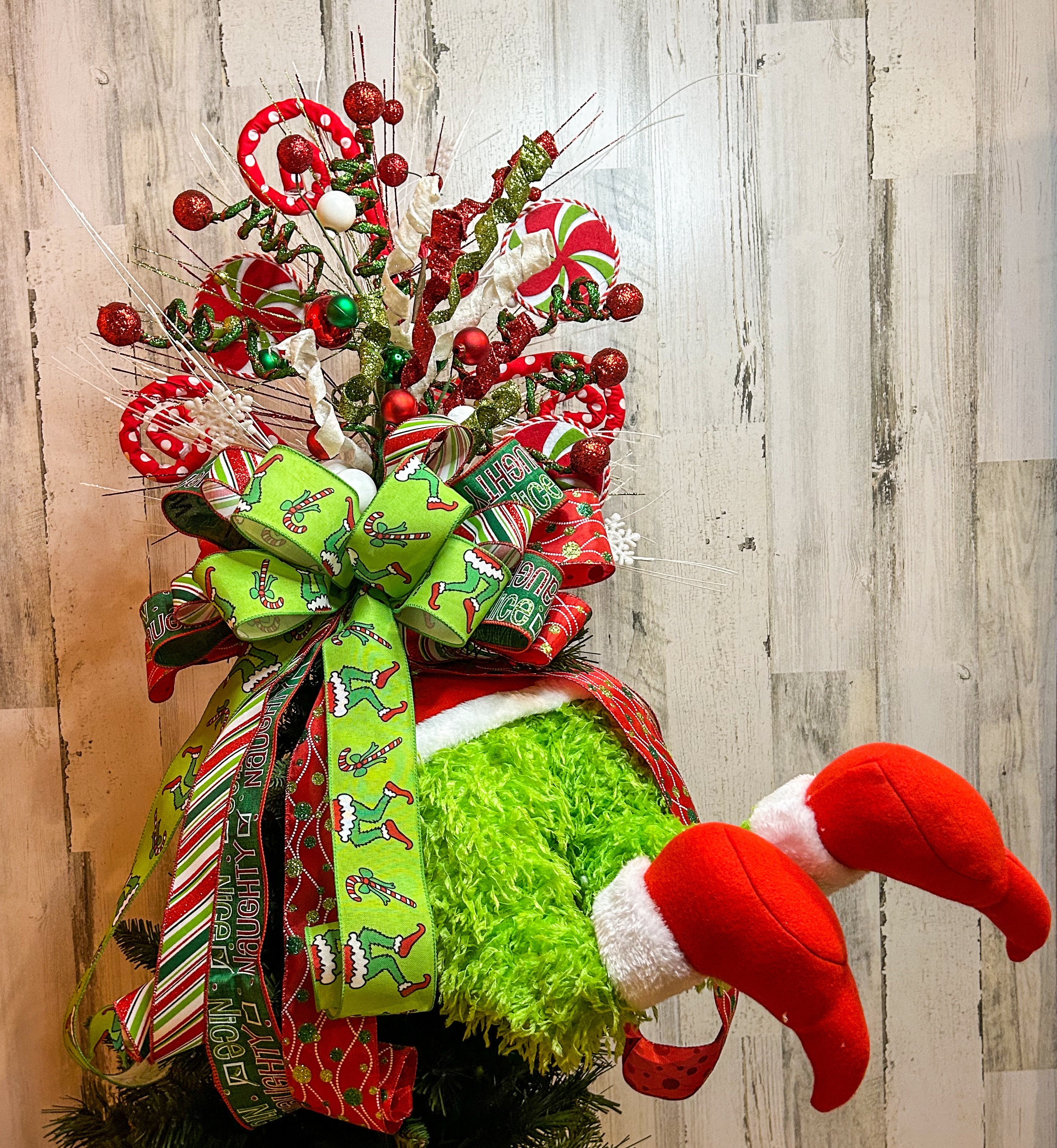 Christmas Tree Decorations, 16Pcs Grinch Christmas Ornament Paper Cards