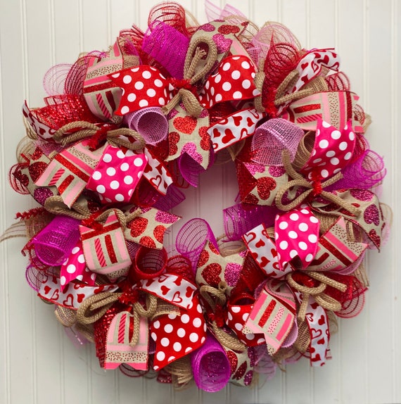 Sweetheart Red Ribbon Wreath Kit