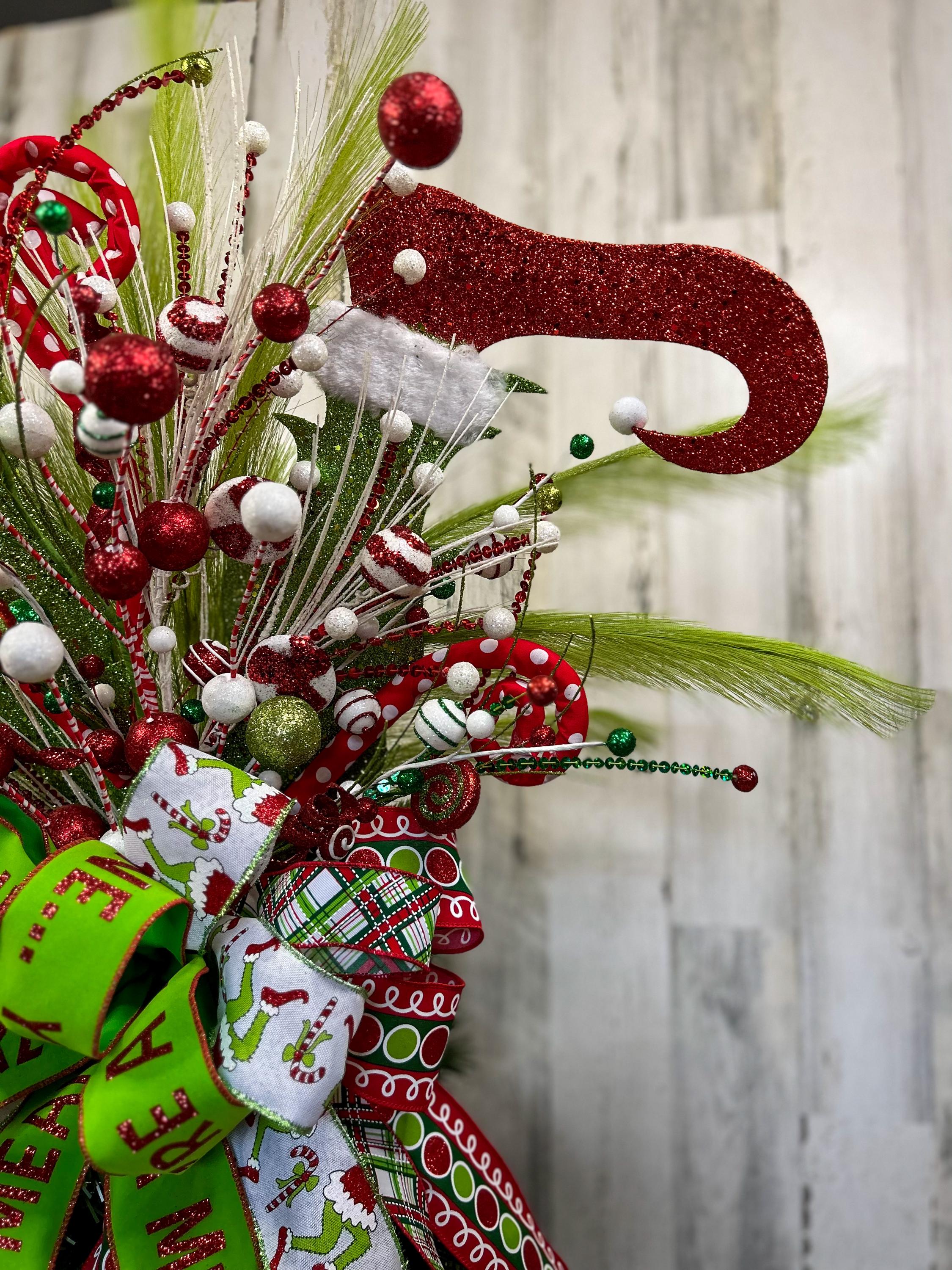 thumbnail image 2 of 6-Pack Green Furry Christmas Picks - 13 Inch Spiral Tree Topper Stems For Xmas Decorations 2 of 9
