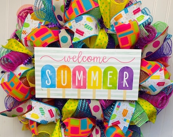 Popsicle Summer Wreath: Front Door Decor, Everyday Wreath