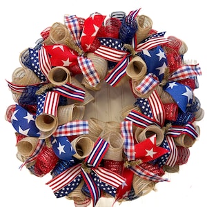 Patriotic wreaths for front door, patriotic wreaths, patriotic wreath, Memorial Day decor, 4th of July wreath, red white and blue wreath