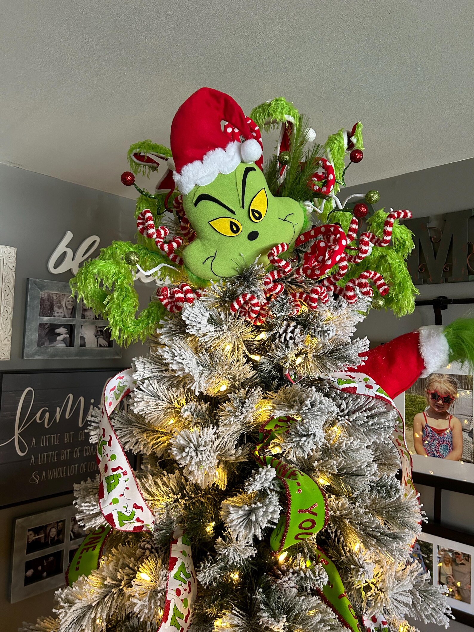 Extra Large Grinch Christmas Tree Topper: Whimsical Holiday Decor - Etsy