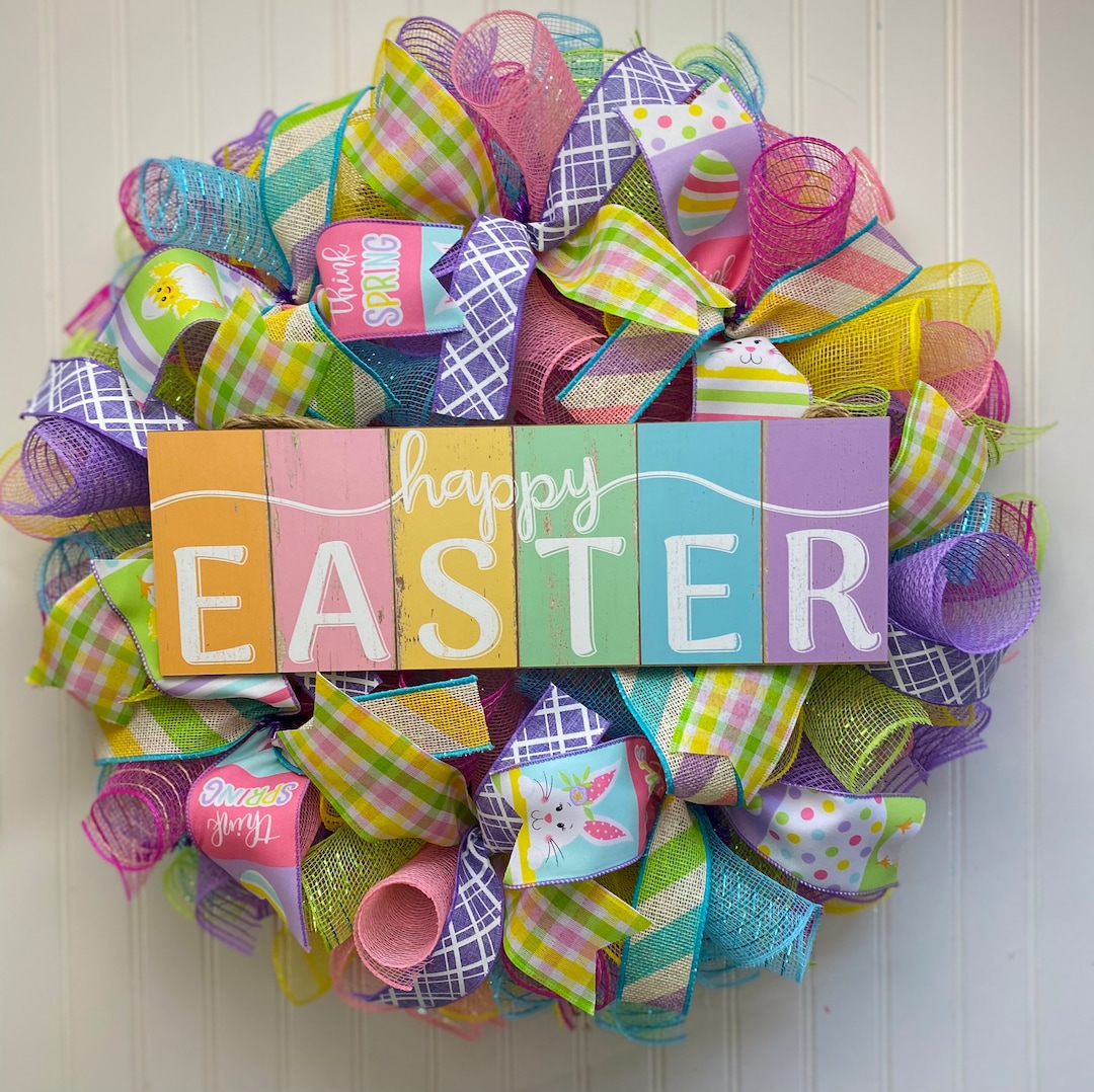 Easter Wreath  Spring Wreath Front Door Wreath Door Decor