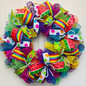 Summer wreath, watermelon wreath, watermelon decor, summer wreath for front door, front door wreath, summer door hanger, watermelon wreath