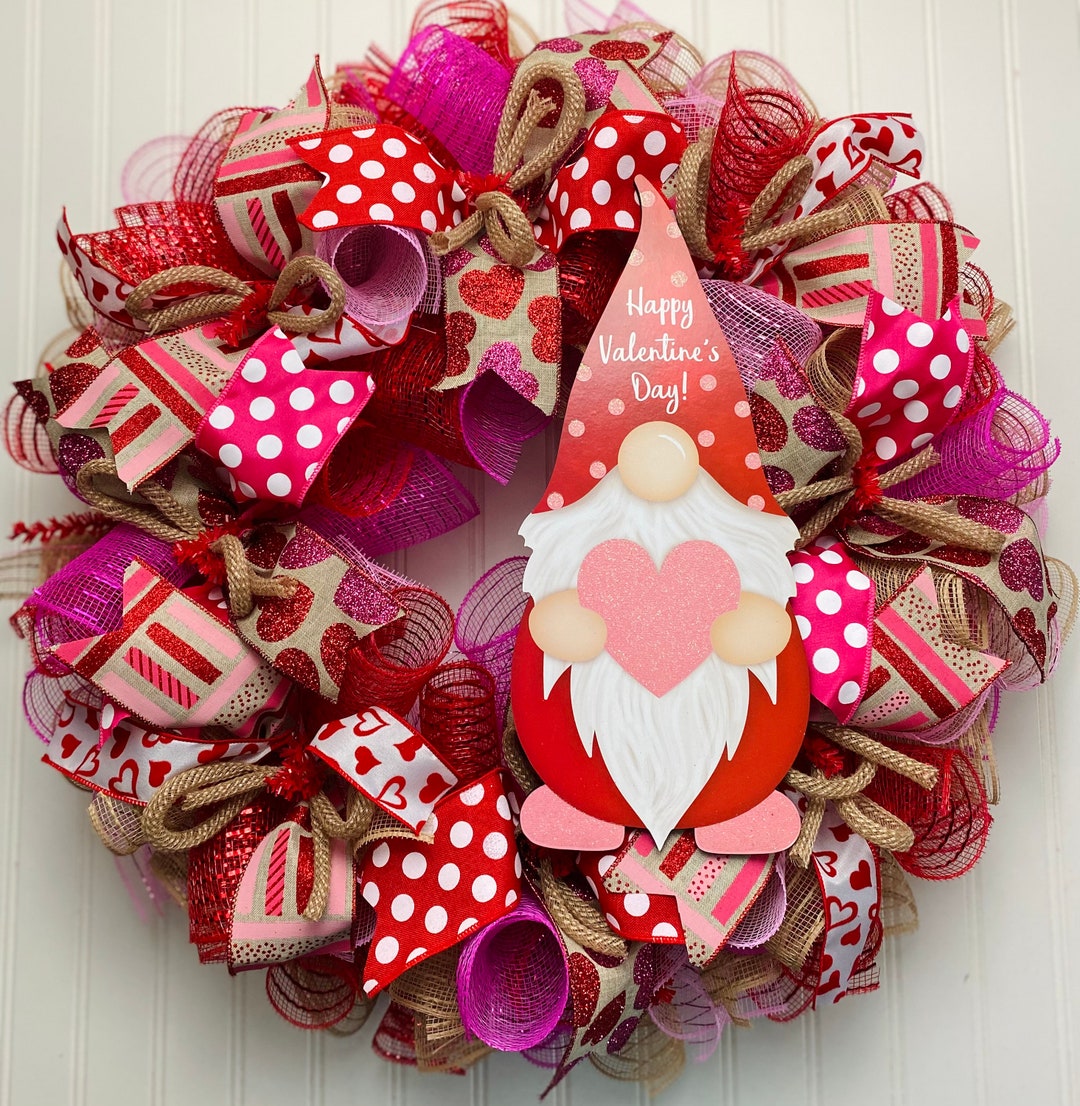 Valentines Day Wreath Valentines Day Wreaths Mesh Wreath