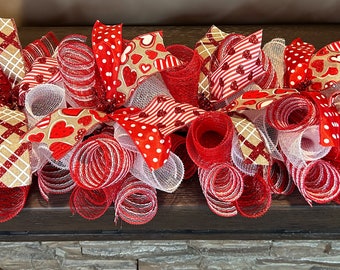 Valentine Garland, Valentine Decoration, Valentine Mantel, Staircase Garland, Winter Mantel, Valentine’s Day garland, Fireplace Mantel decor