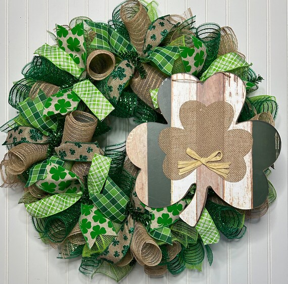 St. Patrick's Day Wreath, St. Patrick's Day Mesh Wreath
