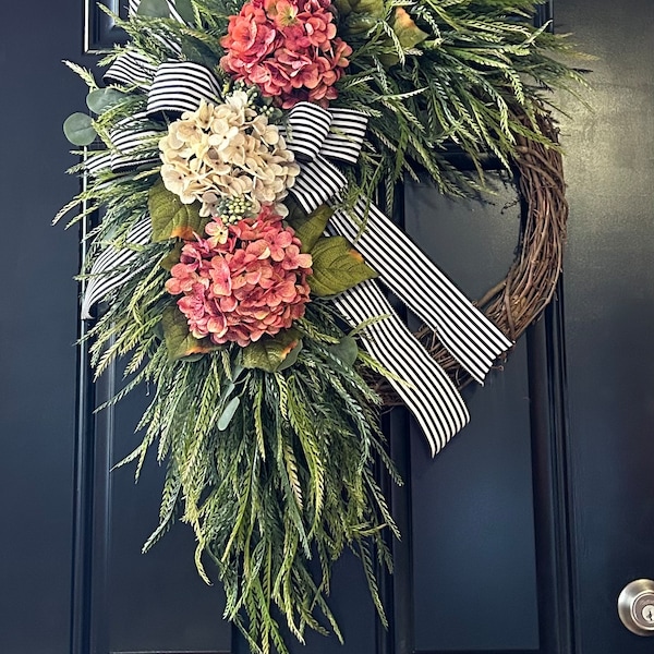 Hydrangea Wreath: Year Round Farmhouse Front Door Decor