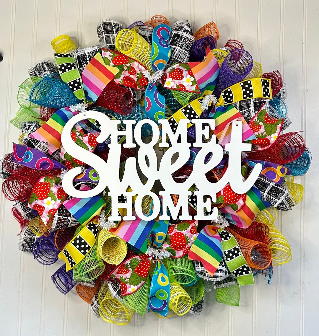 Strawberry Summer Wreath: Front Door Decor, Everyday Wreath - Etsy