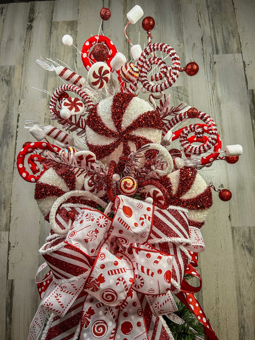 Christmas Tree Topper Candy Christmas Tree Topper Christmas Tree Decor