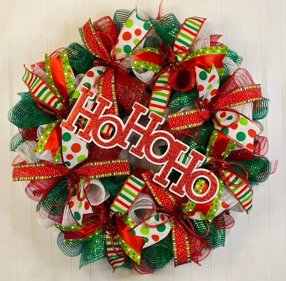 　Decorated Christmas Wreath Merry Christmas Santa Claus Wreath - Animal Print Cheetah