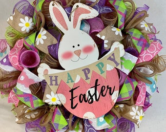 Easter wreath, bunny wreath, spring wreath, Easter bunny wreath, Easter wreath, burlap Easter wreath, Easter wreaths, front door, Easter