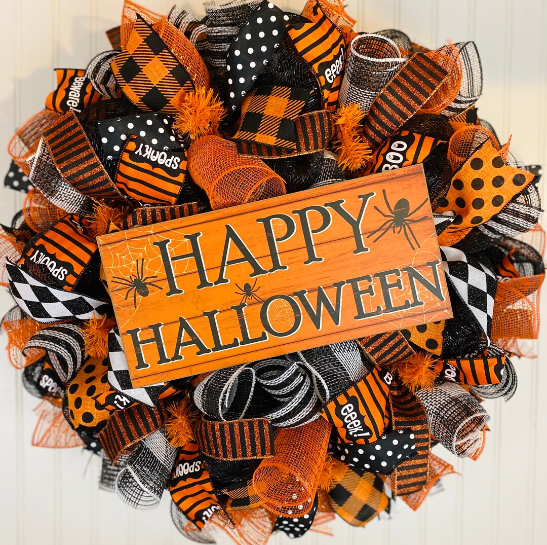 Halloween Wreathhalloween Door Wreathhalloween Door Decorhalloween