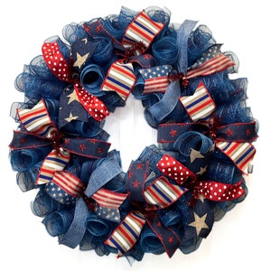 Summer wreath, Fourth of July wreath, 4th of July wreath, wreath, wreaths, red white and blue wreath for front door, patriotic decor