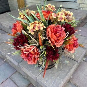 Fall Floral Urn Filler, Outdoor Autumn Planter Arrangement