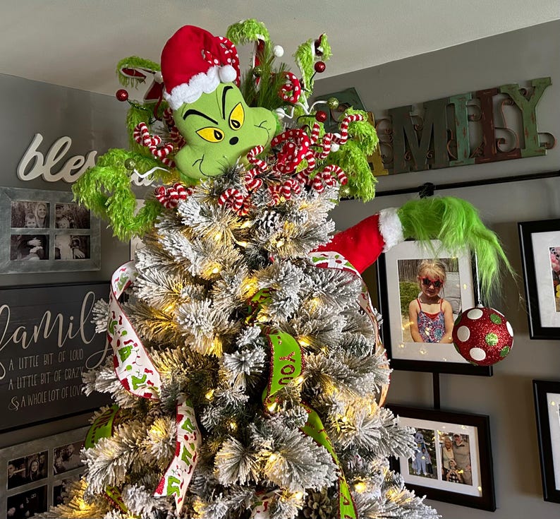 Extra Large Grinch Christmas Tree Topper: Whimsical Holiday Decor - Etsy