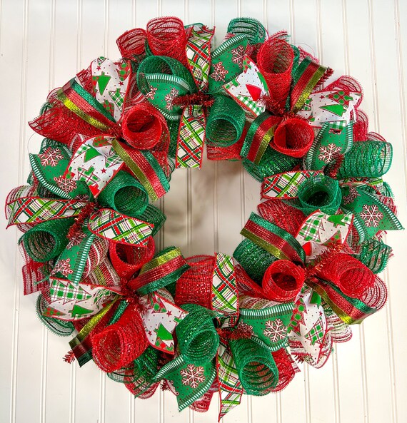 Green Christmas Door Wreath Green Christmas Door Wreath