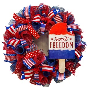 Summer wreath for front door, 4th of July wreath, Fourth of July wreath, wreath, wreaths, patriotic wreath for front door, patriotic decor