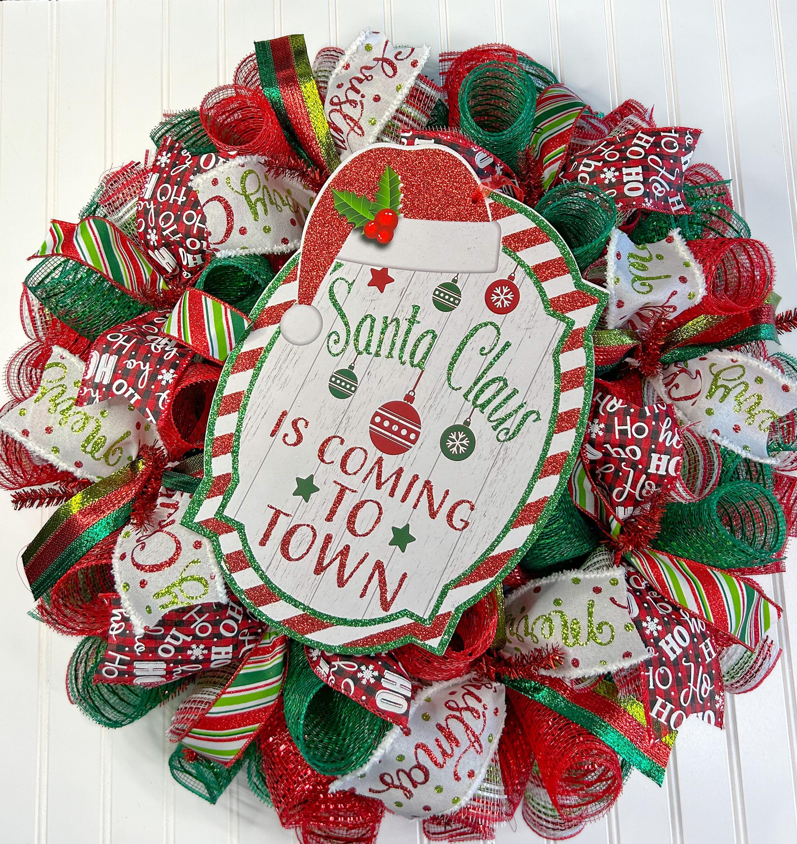 2022white × green christmas wreathe① Holiday Living 22-in Indoor/Outdoor Green, red, white