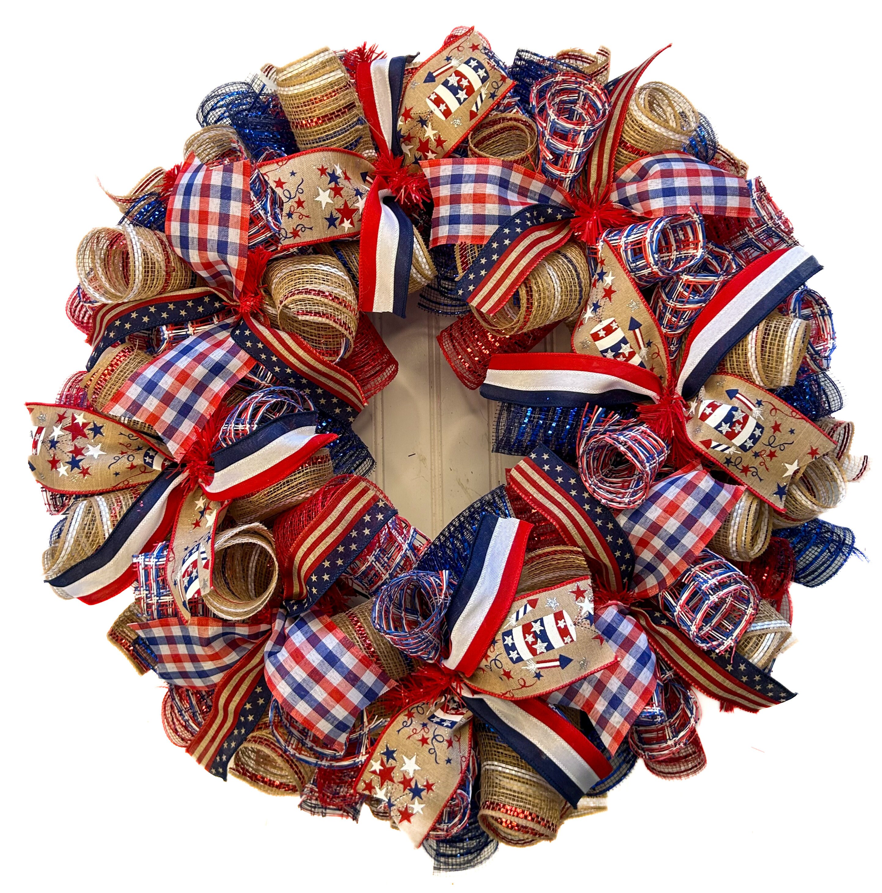 Patriotic Wreaths for Front Door, 4th of July Wreath, Memorial Day ...